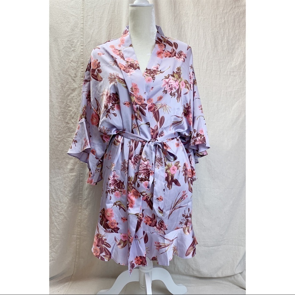 Victoria’s Secret Floral Ruffle Shortie Robe NWT